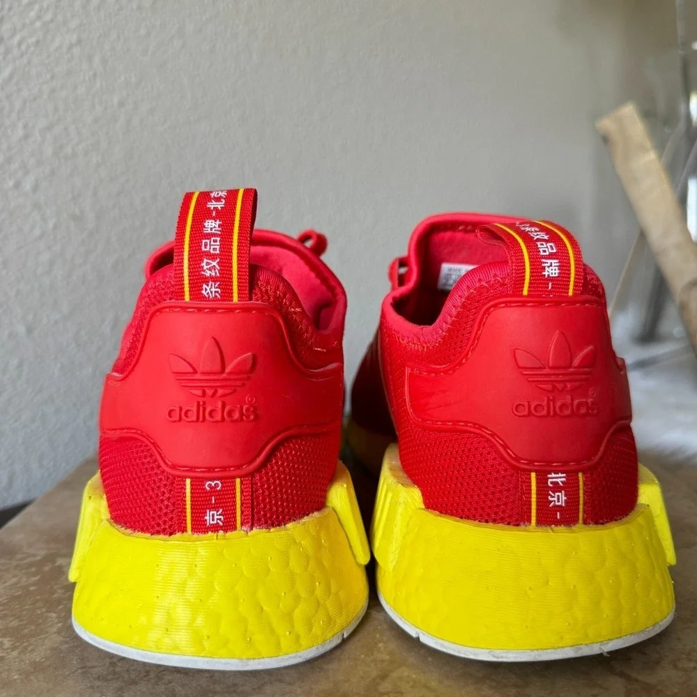 Adidas Sneakers Mens 7 NMD R1 Beijing Running Athletic Comfort Shoes Red Yellow